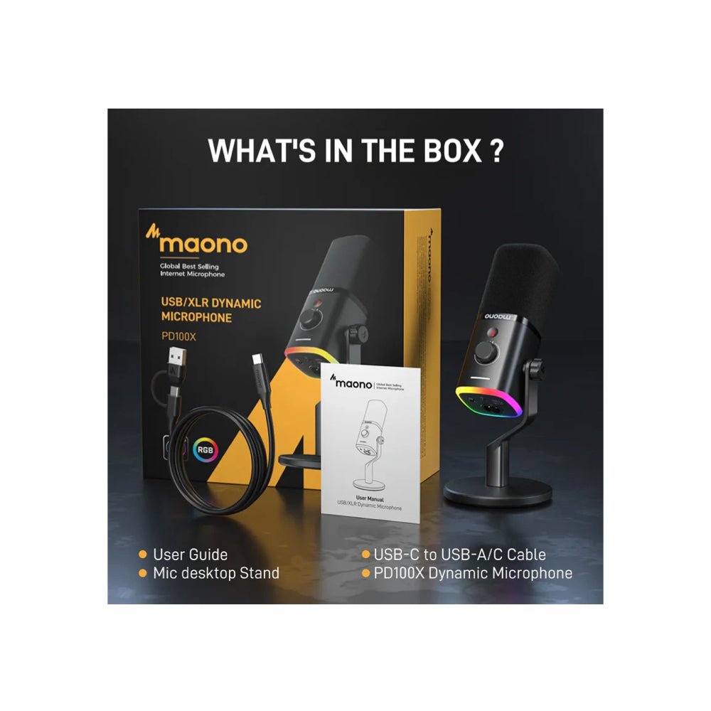 MAONO PD100X USB/XLR Dynamic Microphone MAO-PD100X(BLK)