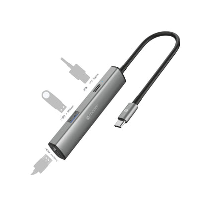 Mazer M-Hub50 InfiniteHub 3in1 USB-C to HDMI 4K/30Hz + USB-A x 1 + USB-C PD100W Charging Hub-Grey