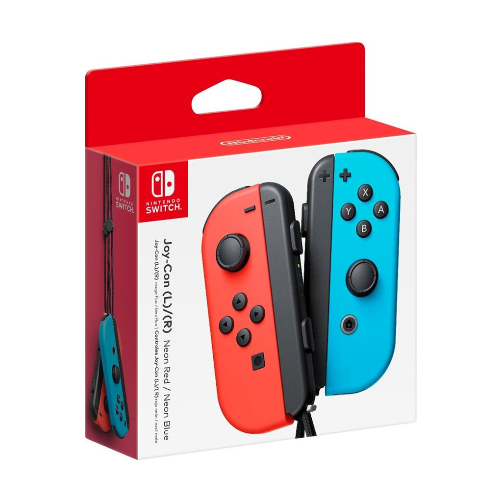 Nintendo Switch With Neon Blue And Neon Red Joy-Con