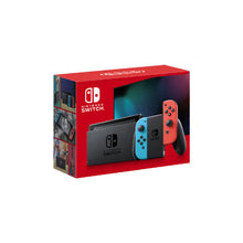 Nintendo Switch With Neon Blue And Neon Red Joy-Con