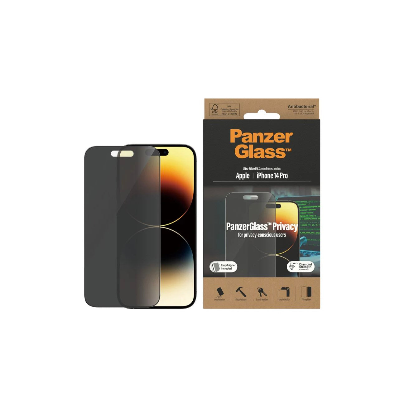 PANZERGLASS FOR IPHONE 13 & 14 SERIES UWF PRIVACY AB