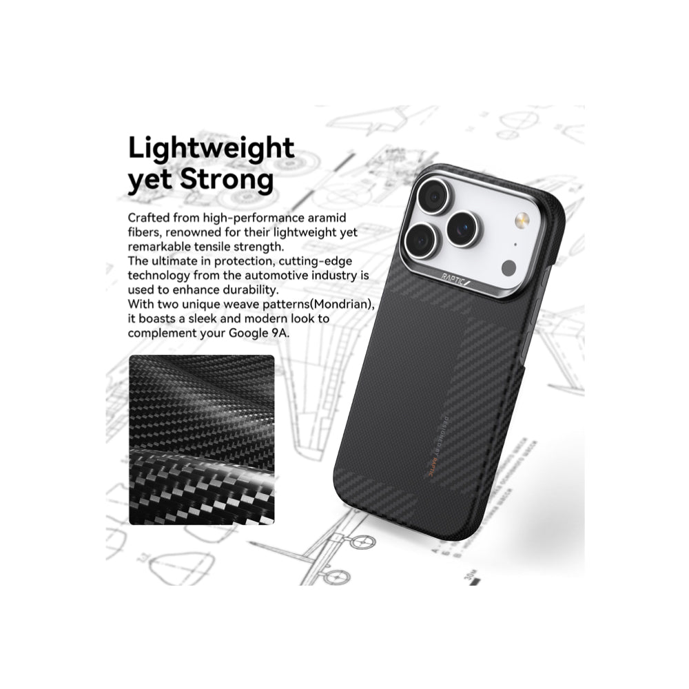 Raptic Aramid Fiber Geotik Magsafe Case for iPhone 17 Pro Max - Mondrian