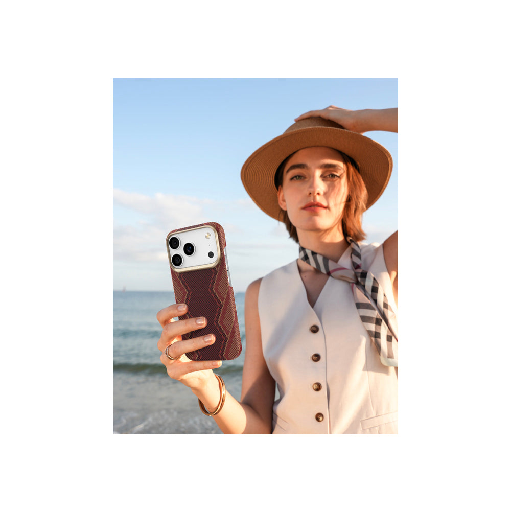 Raptic Aramid Fiber Skin-Bionic Magsafe Case for iPhone 17 Pro - Snake