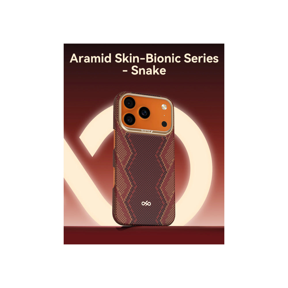Raptic Aramid Fiber Skin-Bionic Magsafe Case for iPhone 17 Pro Max - Snake