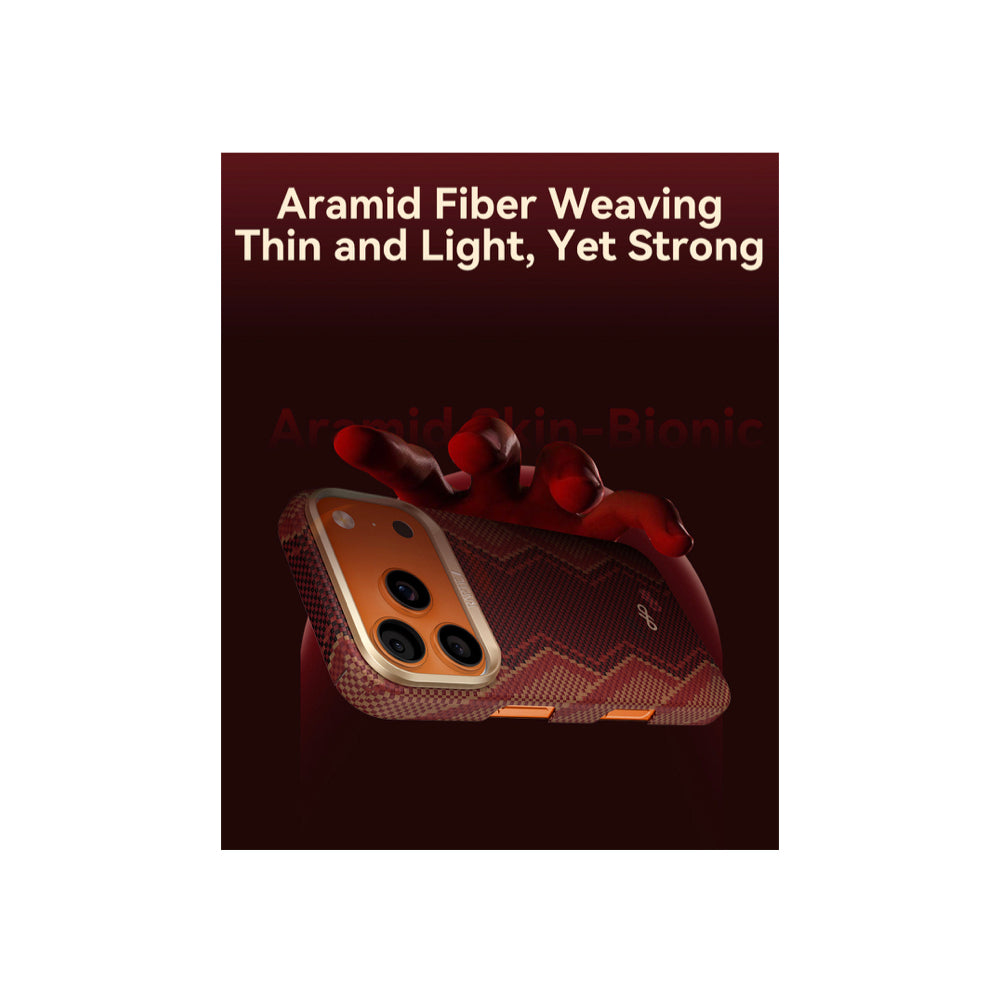 Raptic Aramid Fiber Skin-Bionic Magsafe Case for iPhone 17 Pro Max - Snake