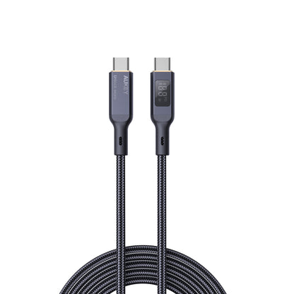 Aukey 1m Nylon Braided USB-C to USB-C Cable with LCD Display