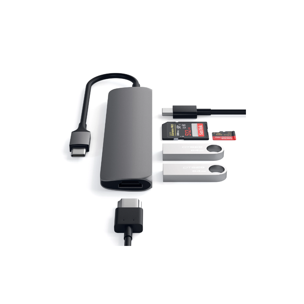 Satechi Type-C Slim Multimedia Adapter V2 (Space Grey)