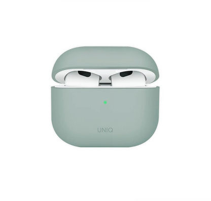 Uniq Lino Hybrid Liquid Silicon AirPods 4th Gen (2024) Case - Iceplant Green