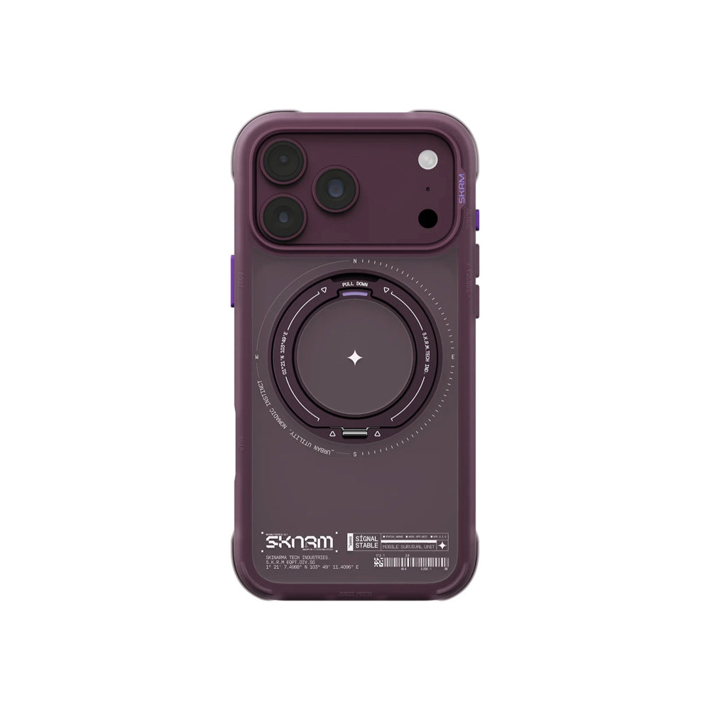 Skinarma Atlas Mag-Charge Case with Rotating Kick Stand for iPhone 18 Pro Max - Burgundy