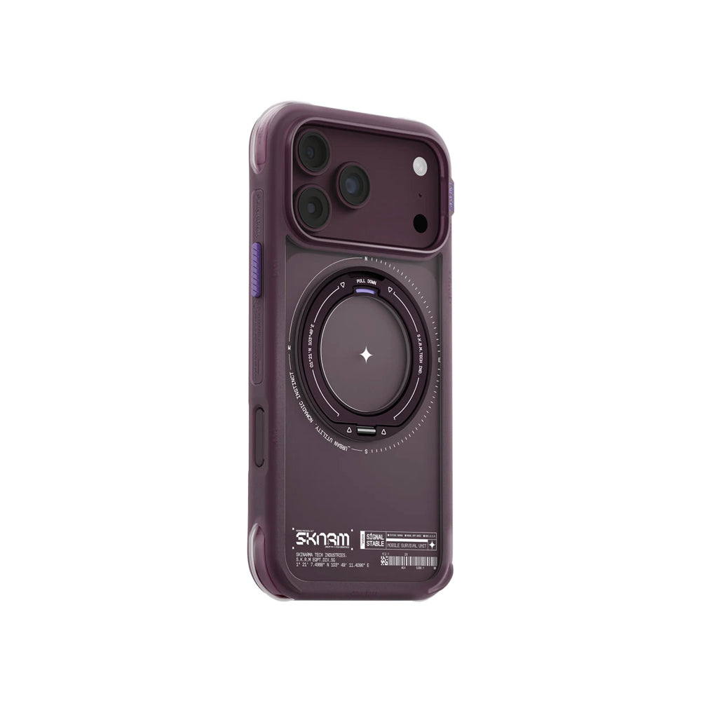 Skinarma Atlas Mag-Charge Case with Rotating Kick Stand for iPhone 18 Pro Max - Burgundy