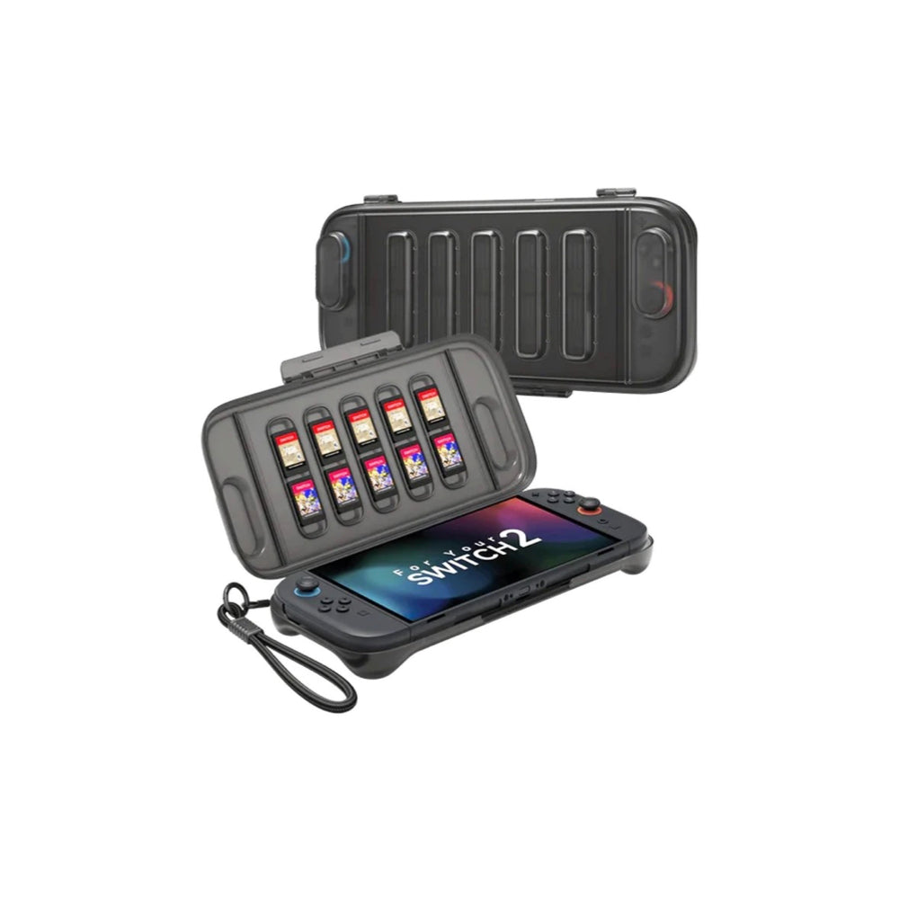 Jsaux Shock-Absorbent Storage Case for Switch 2 (Clear Black)