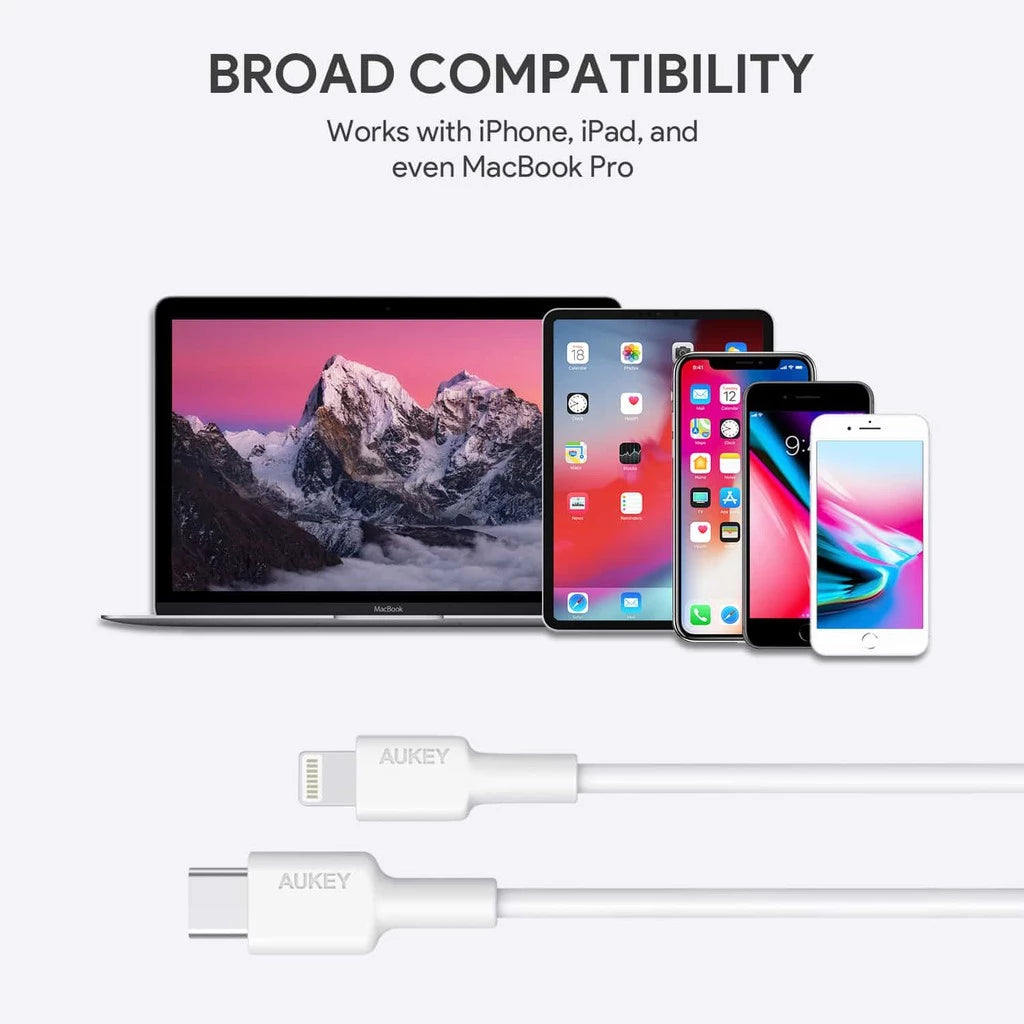 Aukey Circlet CL 1m Aramid Fiber Core USB-C TO Lightning Black (CB-KCL1)