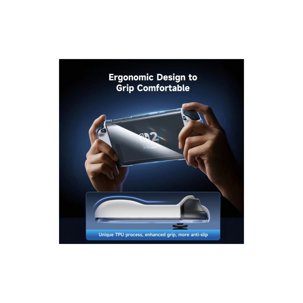 Jsaux Switch2 Ergonomic Controller Full-Cover Case Set (Crystal)