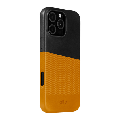 Alto Herring Leather Magnetic Case iPhone 16 Pro Max - Raven / Caramel