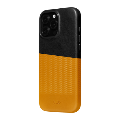 Alto Herring Leather Magnetic Case iPhone 16 Pro Max - Raven / Caramel