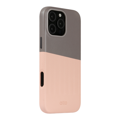 Alto Herring Leather Magnetic Case iPhone 16 Pro Max - Cement / Pink