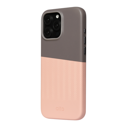 Alto Herring Leather Magnetic Case iPhone 16 Pro Max - Cement / Pink