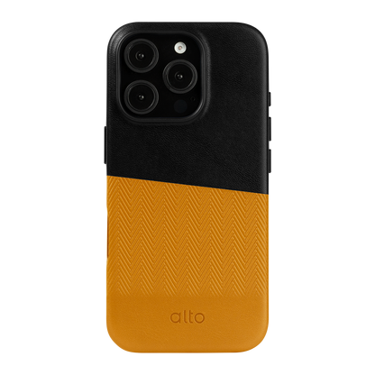 Alto Herring Leather Magnetic Case iPhone 16 Pro - Raven / Caramel