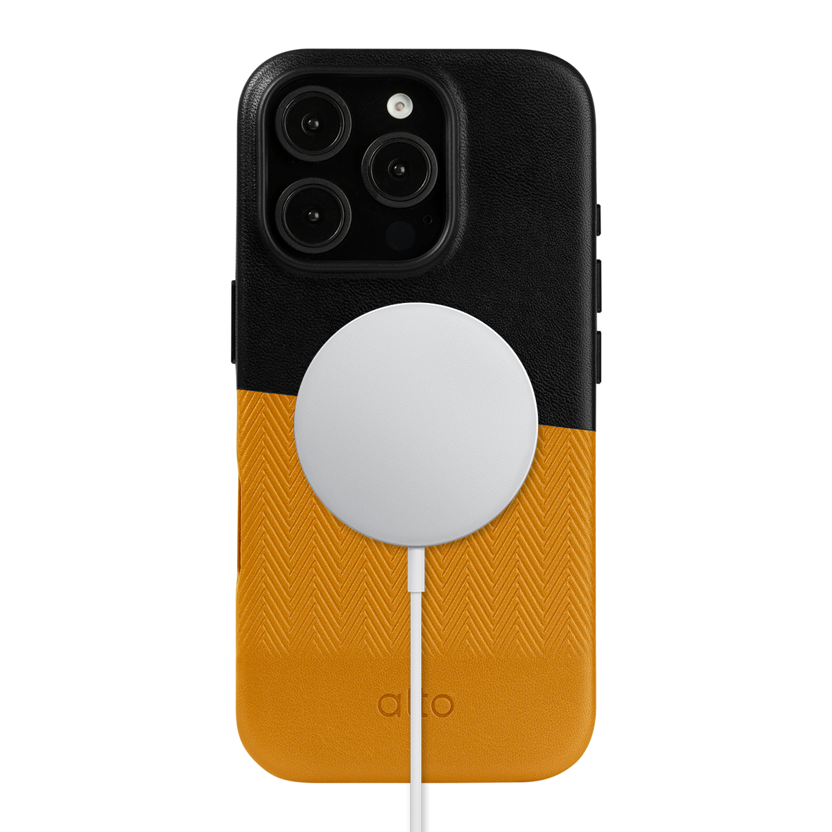 Alto Herring Leather Magnetic Case iPhone 16 Pro - Raven / Caramel