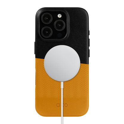 Alto Herring Leather Magnetic Case iPhone 16 Pro - Raven / Caramel