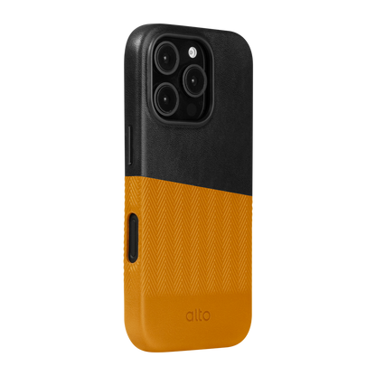 Alto Herring Leather Magnetic Case iPhone 16 Pro - Raven / Caramel