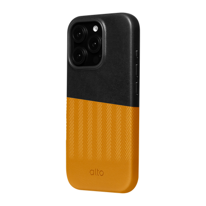 Alto Herring Leather Magnetic Case iPhone 16 Pro - Raven / Caramel