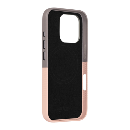 Alto Herring Leather Magnetic Case iPhone 16 Pro - Cement / Pink