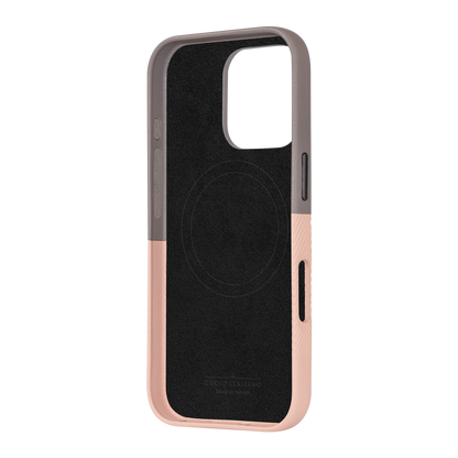 Alto Herring Leather Magnetic Case iPhone 16 Pro - Cement / Pink