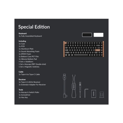 Keychron K2 HE ANSI 75% layout 81 Key Assembled RGB Hot-Swap Gateron 2.0 magnetic switch BT/2.4GHz/Wired Hall effect keyboard