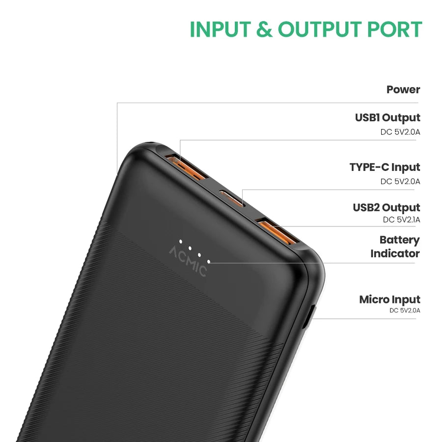 ACMIC 10000mAh powerbank (A11 (W1106)