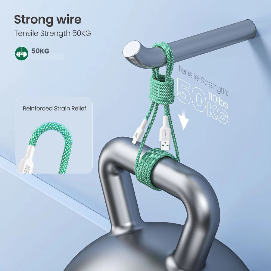 ALPHA Cable USB to Type C - Green (ALUSB-2C (A to C) (30W)