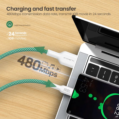 ALPHA Cable USB to Type C - Green (ALUSB-2C (A to C) (30W)