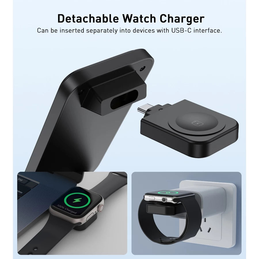 CHOETECH T611-F-CCBK 3-IN-1 MAGNETIC WIRELESS CHARGER