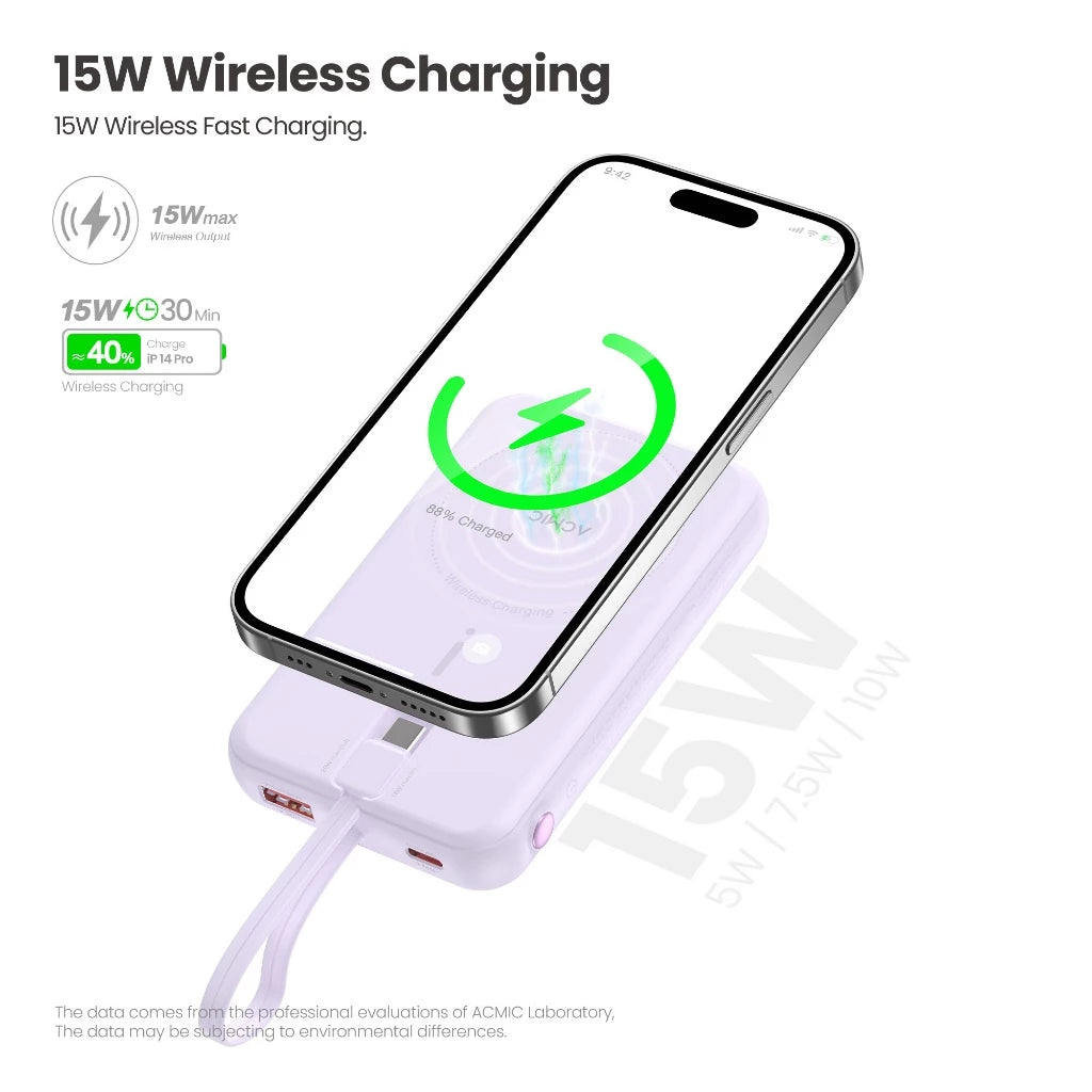 ALPHA 10000mAh Wireless Magsafe powerbank with build-in Type C (ALP10-27WPD (W1023)