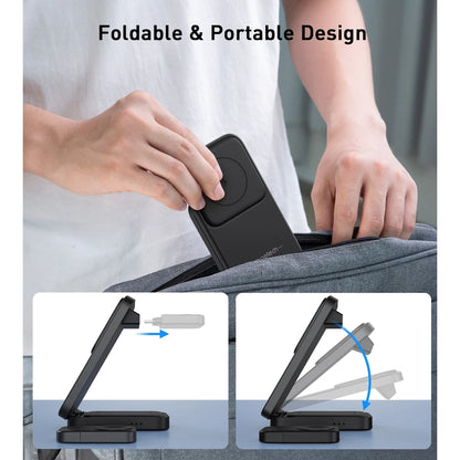 CHOETECH T611-F-CCBK 3-IN-1 MAGNETIC WIRELESS CHARGER