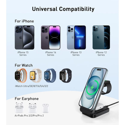 CHOETECH T611-F-CCBK 3-IN-1 MAGNETIC WIRELESS CHARGER