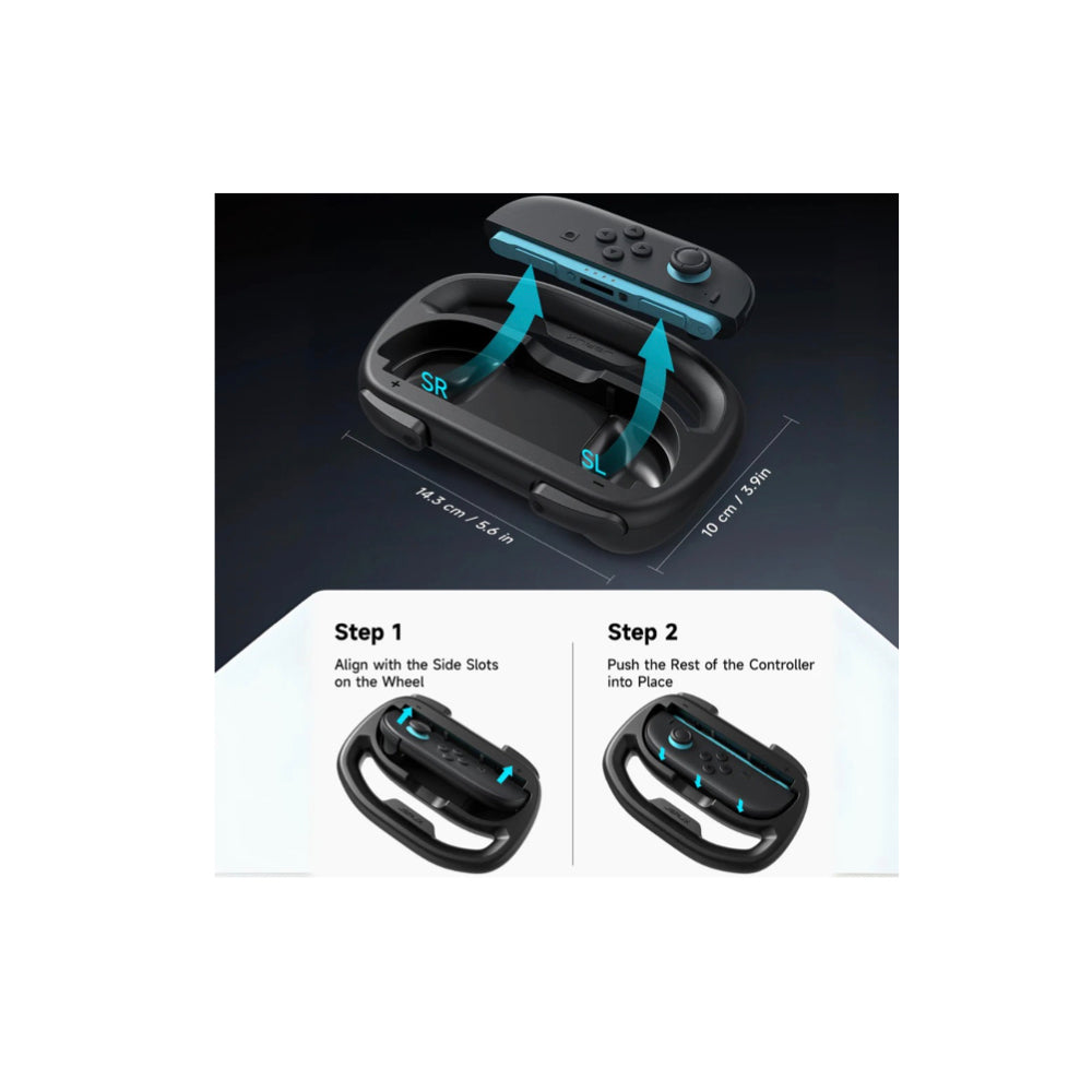 Jsaux Racing Steering Wheel for Switch 2 (Black)