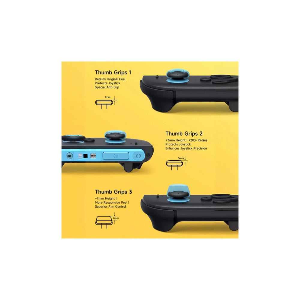 Jsaux Multi-Mode Joystick Cap and Thumb Grip with Lever Guard Set for Switch 2